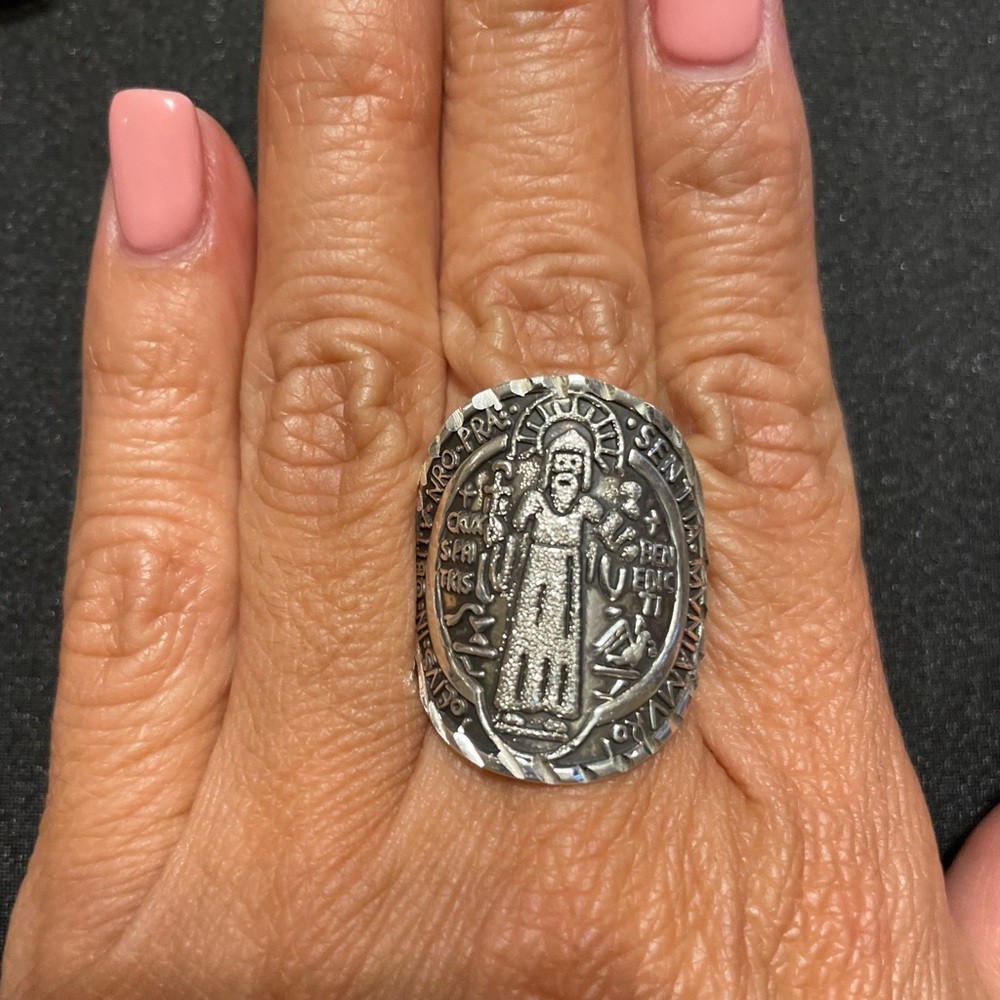 San Benito (St Benedict) Anillo Plata 925 Ring  S925 Sterling Silver) Unitalla